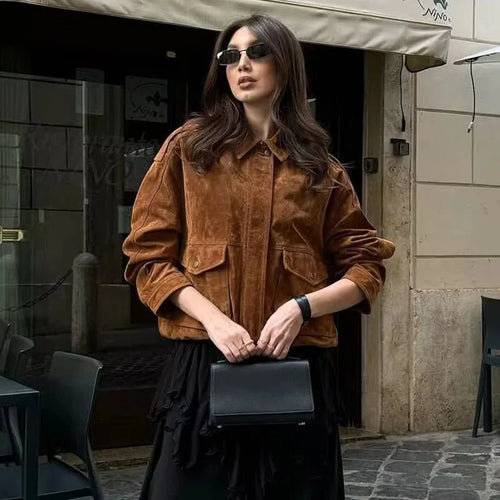 Stilla | Suede Bomberjakke