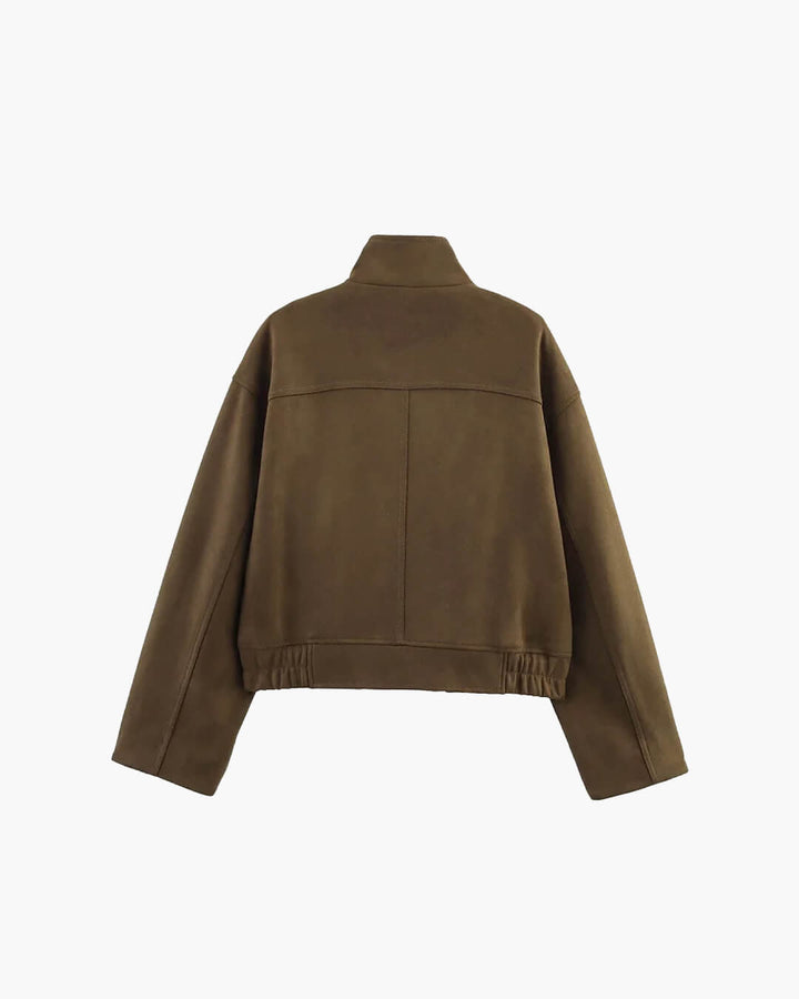 Stilla | Syntetisk Suede Bomberjakke