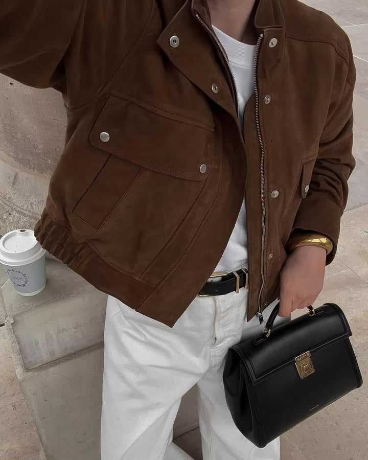 Stilla | Syntetisk Suede Bomberjakke