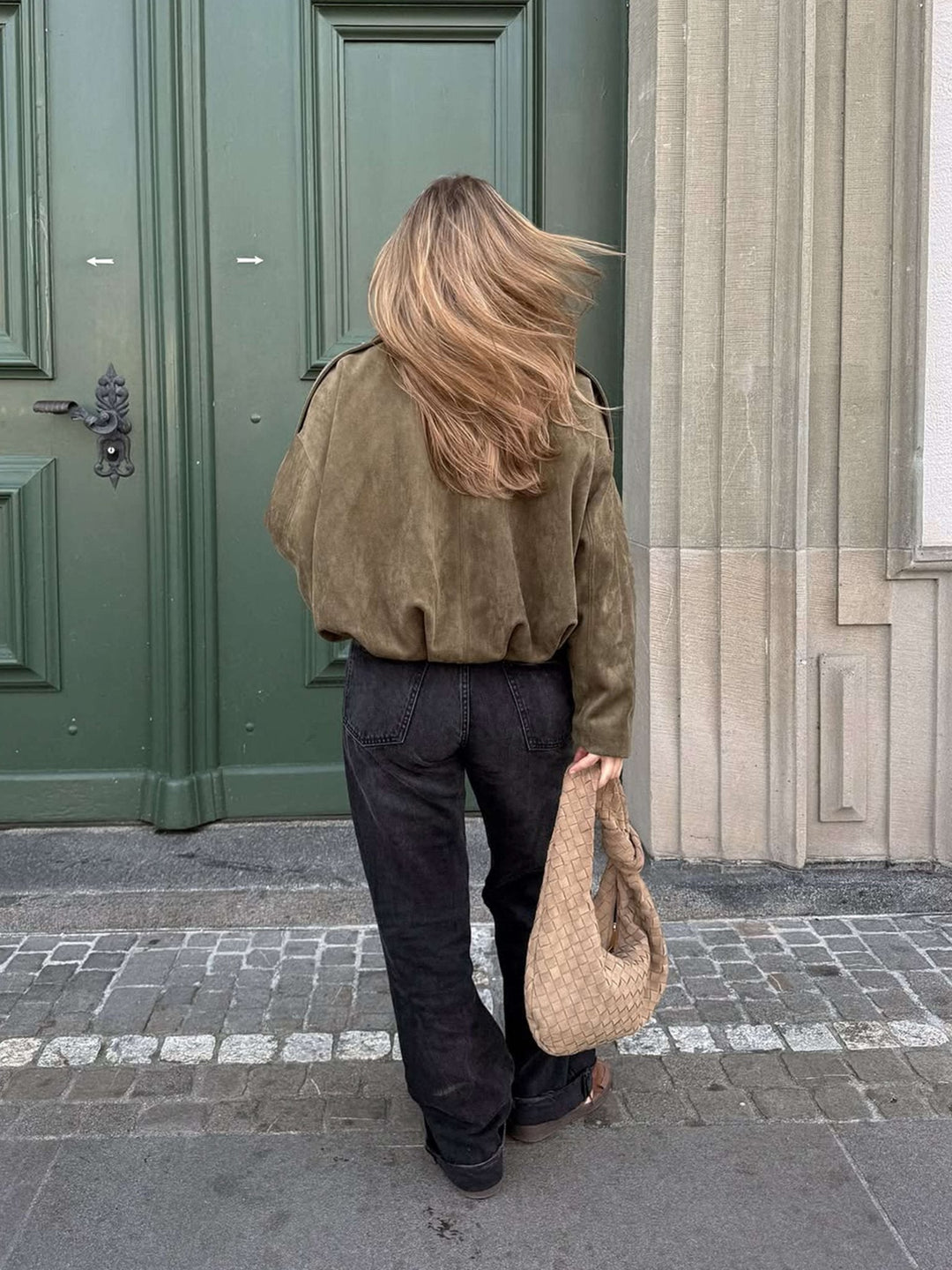 Stilla | Syntetisk Suede Bomberjakke