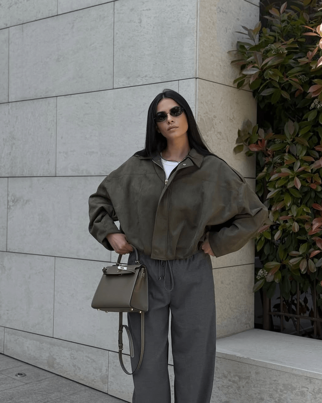 Stilla | Syntetisk Suede Bomberjakke