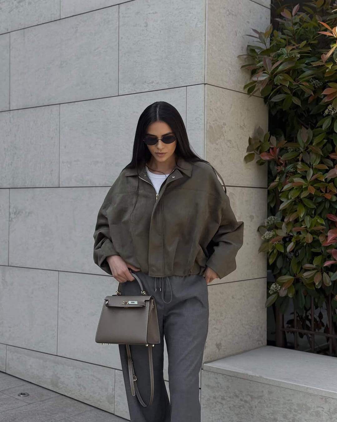 Stilla | Syntetisk Suede Bomberjakke