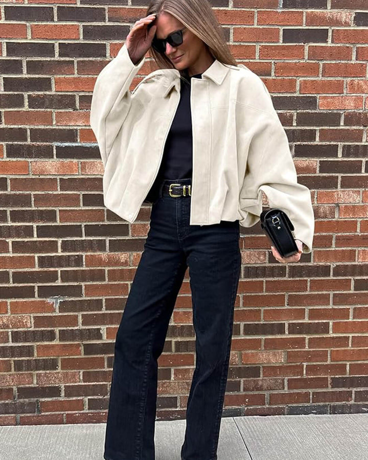 Stilla | Syntetisk Suede Bomberjakke