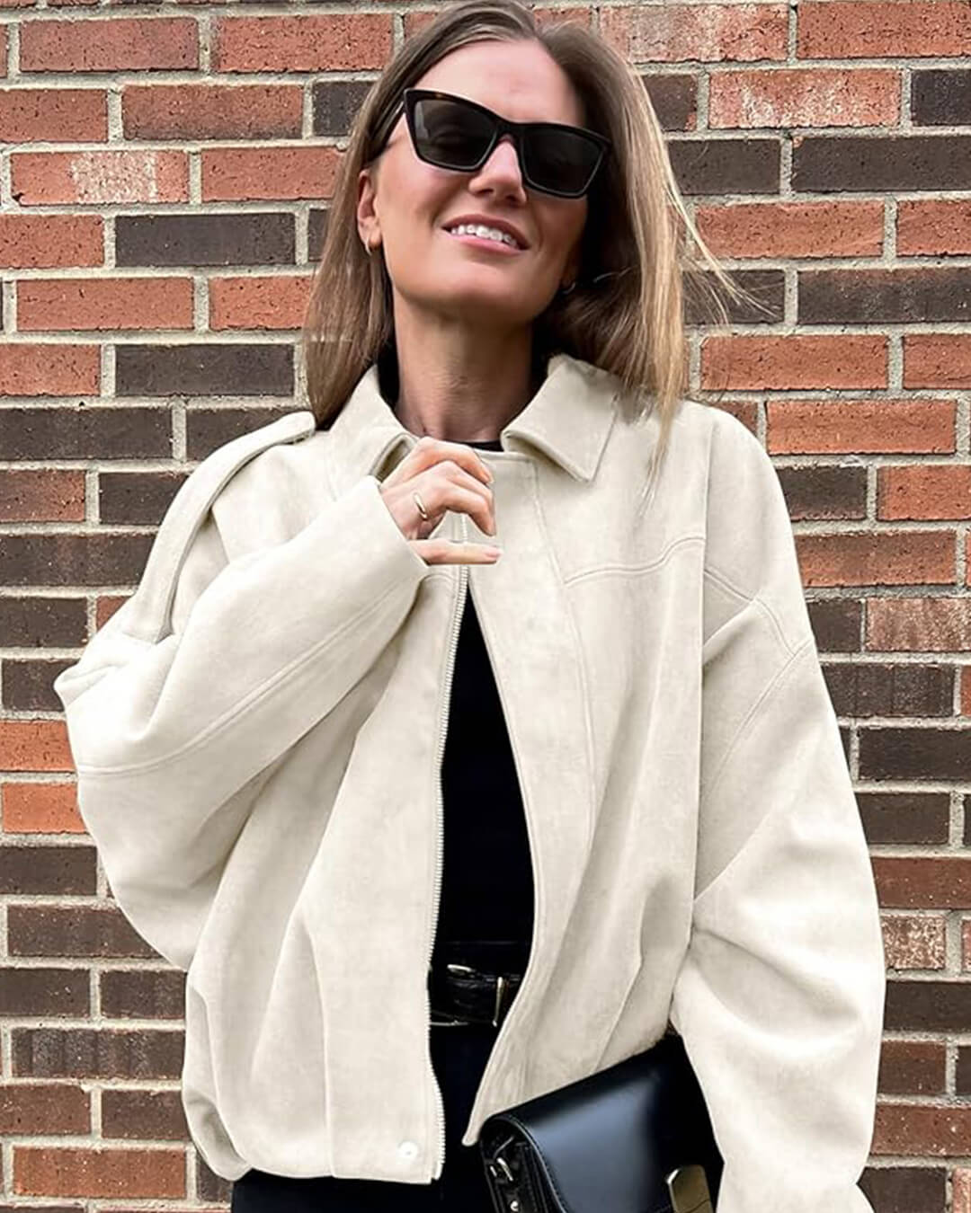Stilla | Syntetisk Suede Bomberjakke