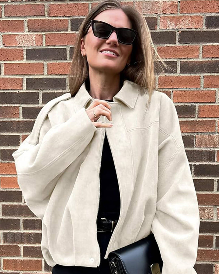 Stilla | Syntetisk Suede Bomberjakke