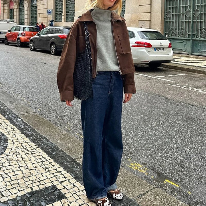 Stilla | Suede Bomberjakke