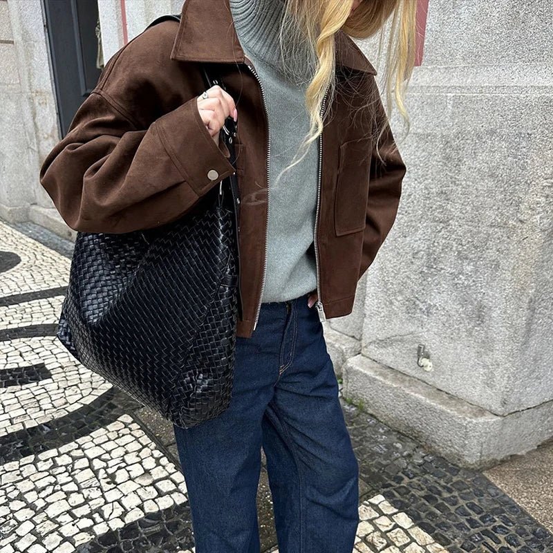 Stilla | Suede Bomberjakke