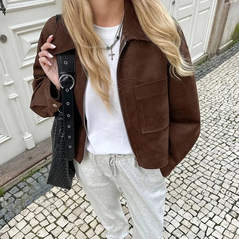 Stilla | Suede Bomberjakke