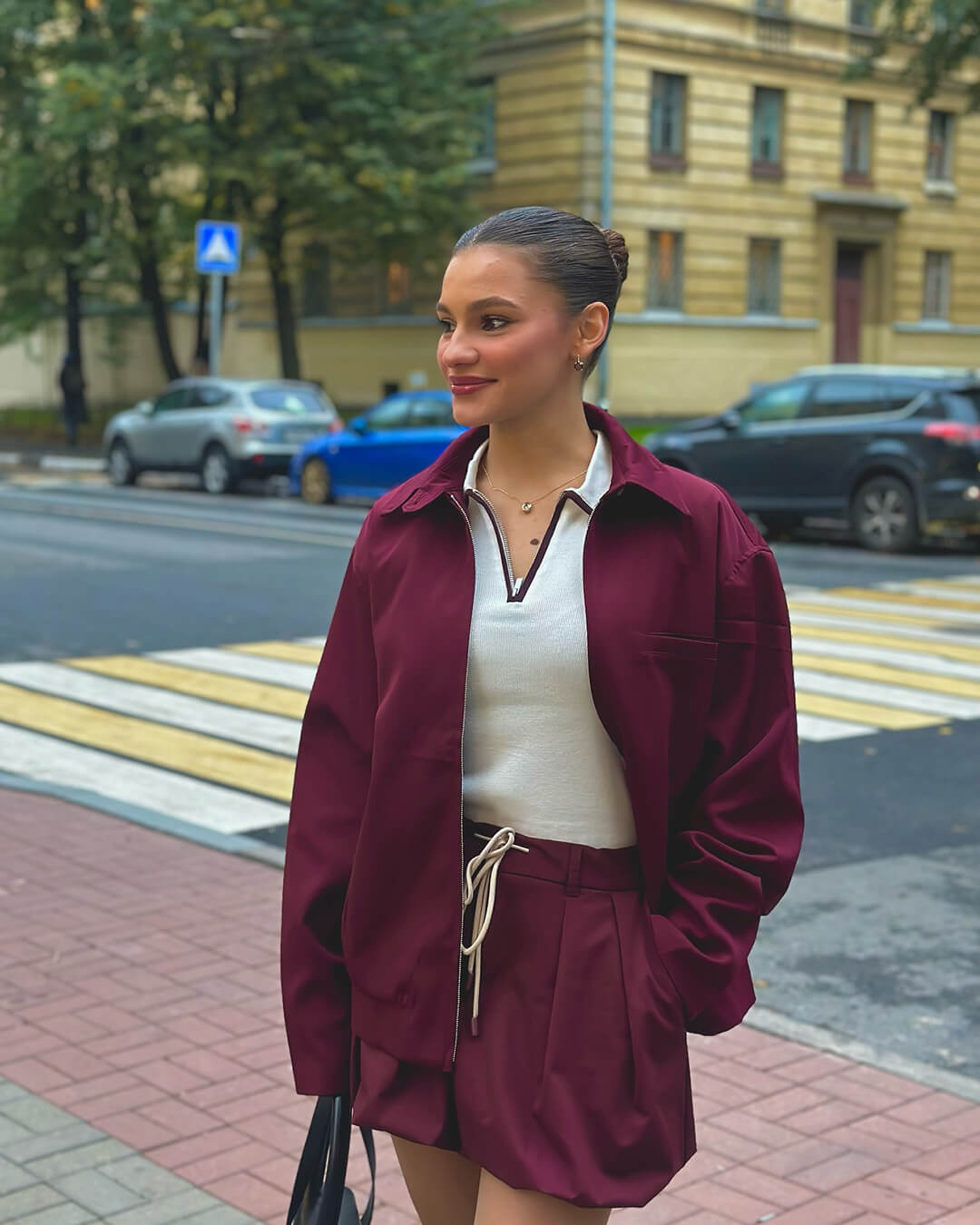 Stilla | Burgundy Bomberjakke