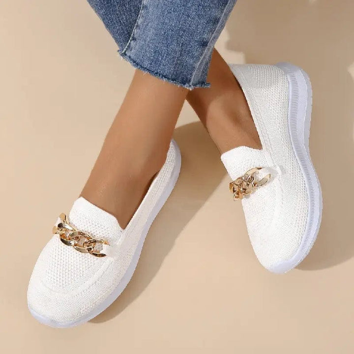 Stilla | Luksuriøse Slippers Med En Strikket Kæde