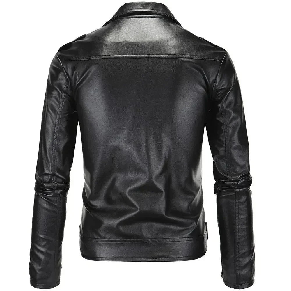 Stilla | Slim Fit Biker Herre Læderjakke