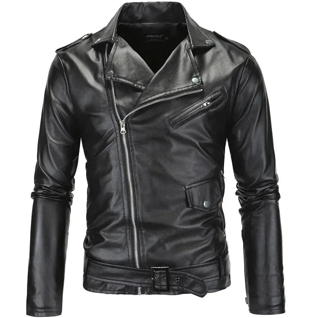 Stilla | Slim Fit Biker Herre Læderjakke