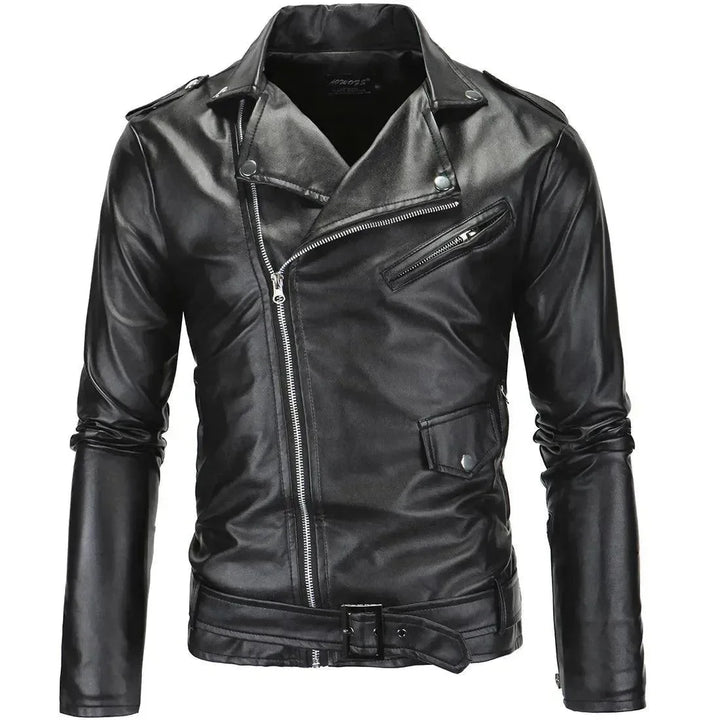 Stilla | Slim Fit Biker Herre Læderjakke