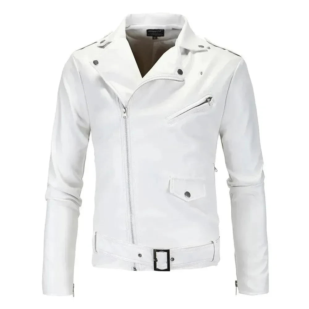 Stilla | Slim Fit Biker Herre Læderjakke