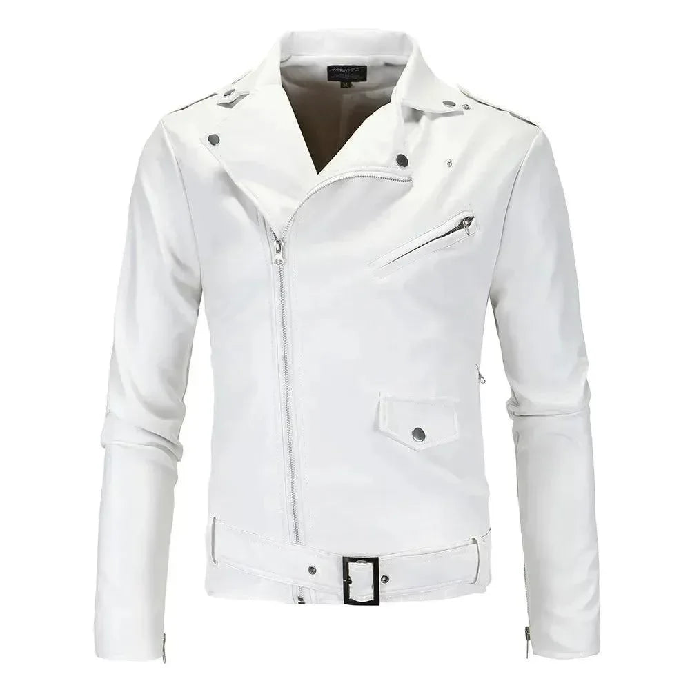 Stilla | Slim Fit Biker Herre Læderjakke