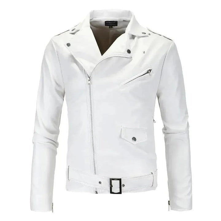 Stilla | Slim Fit Biker Herre Læderjakke