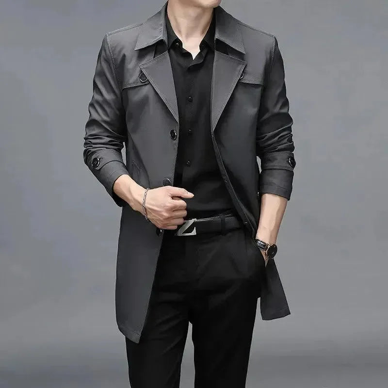 Stilla | Slim Fit Enhulsfrakke Herre Trenchcoat