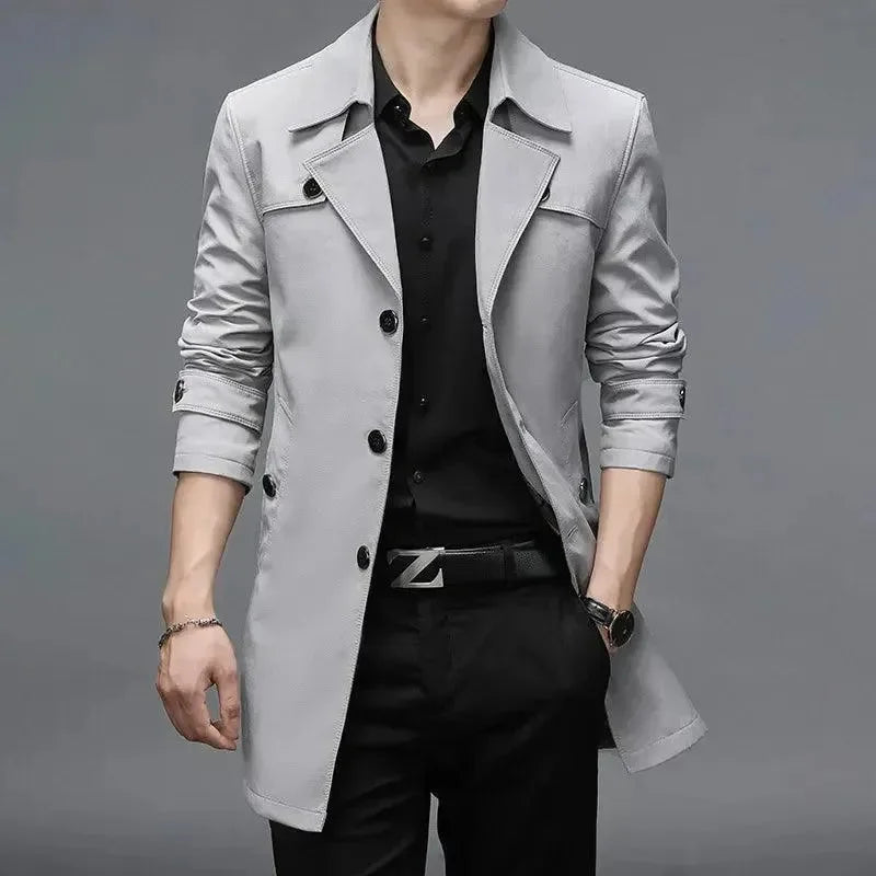Stilla | Slim Fit Enhulsfrakke Herre Trenchcoat