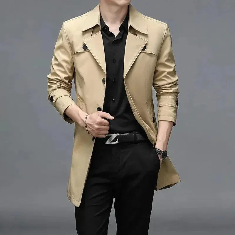 Stilla | Slim Fit Enhulsfrakke Herre Trenchcoat