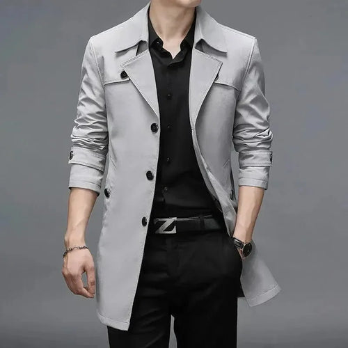 Stilla | Slim Fit Enhulsfrakke Herre Trenchcoat
