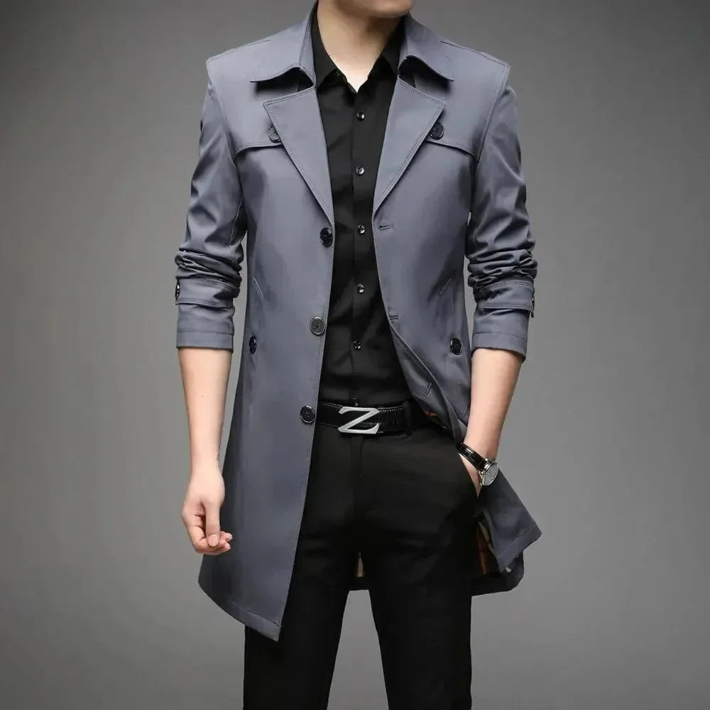 Stilla | Slim Fit Enhulsfrakke Herre Trenchcoat