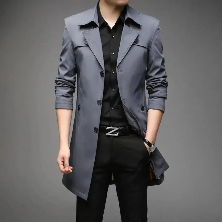 Stilla | Slim Fit Enhulsfrakke Herre Trenchcoat