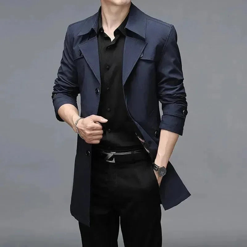 Stilla | Slim Fit Enhulsfrakke Herre Trenchcoat