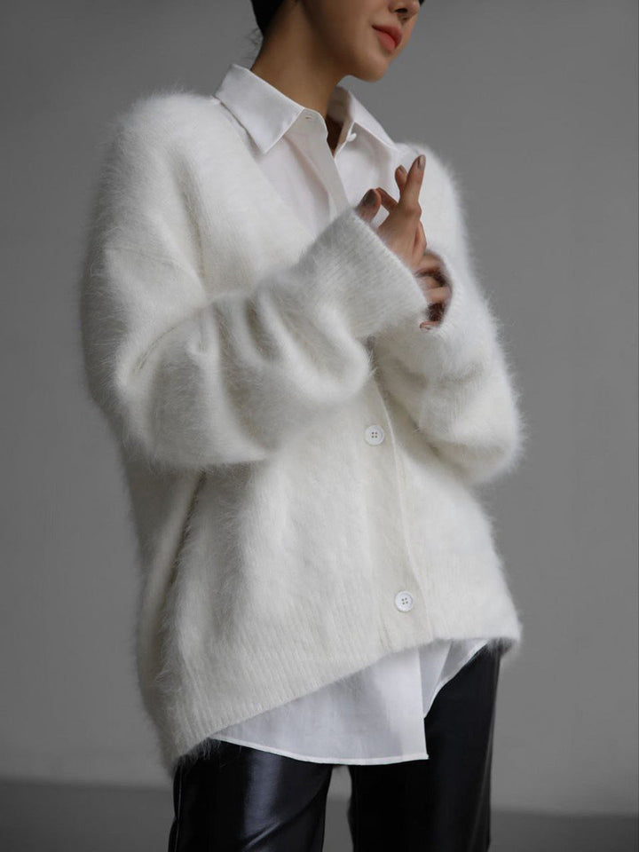 Stilla | Dame Off-Shoulder Strikcardigan