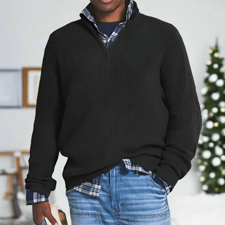 Stilla | Bomulds-Quarter-Zip-Pullover afslappet skåret sweatshirt
