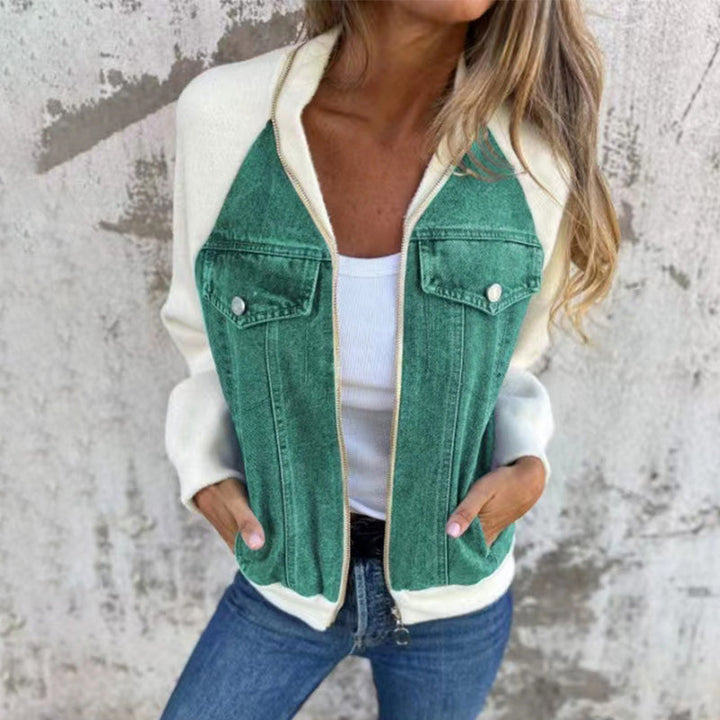 Stilla | Kreativ Denim Splicing Jakke