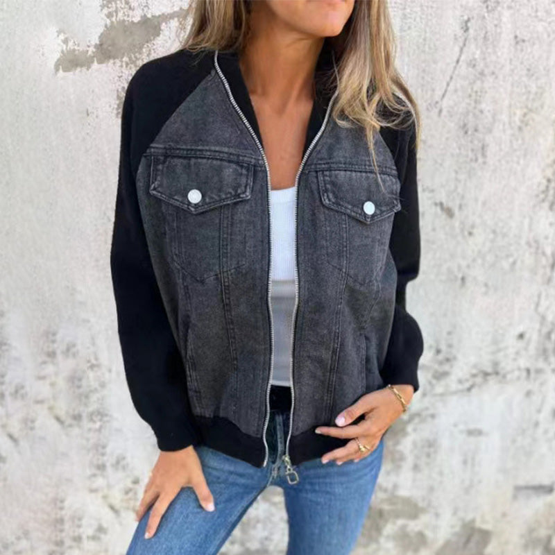 Stilla | Kreativ Denim Splicing Jakke