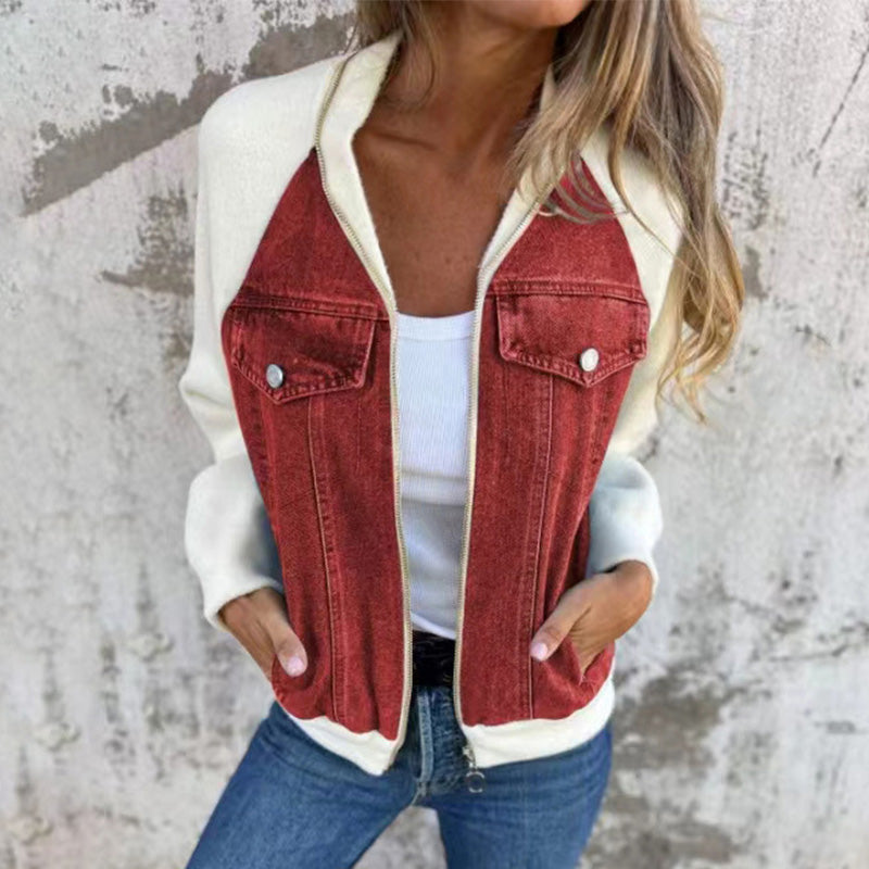 Stilla | Kreativ Denim Splicing Jakke