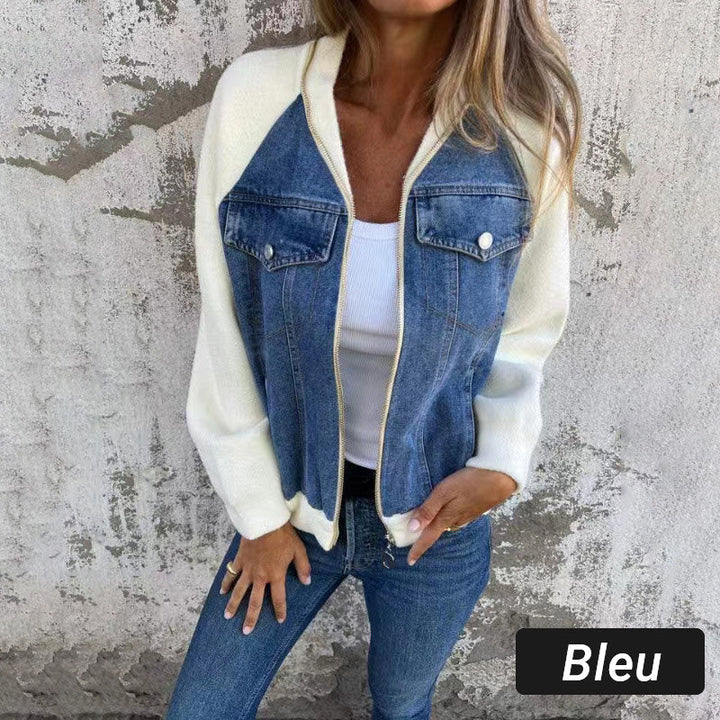 Stilla | Kreativ Denim Splicing Jakke