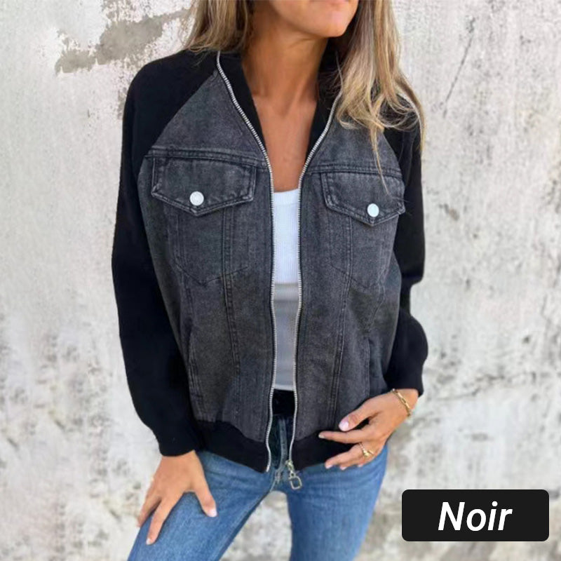 Stilla | Kreativ Denim Splicing Jakke