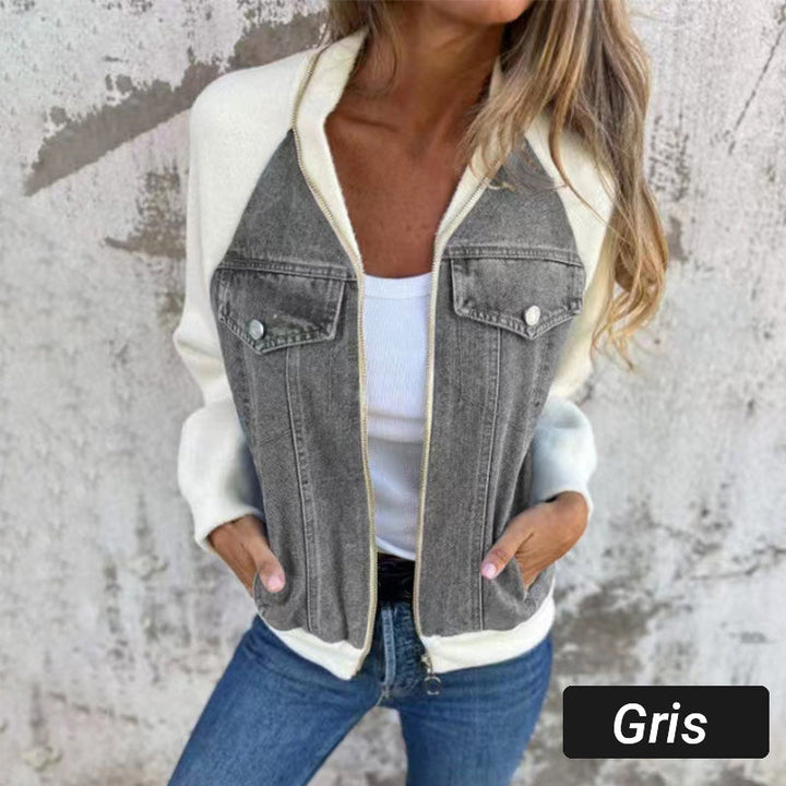 Stilla | Kreativ Denim Splicing Jakke