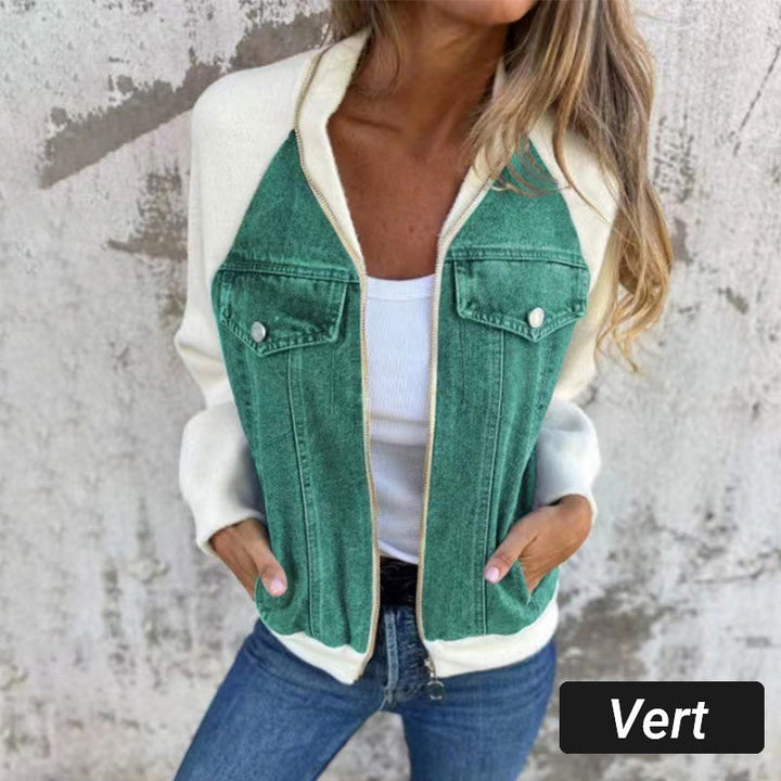 Stilla | Kreativ Denim Splicing Jakke