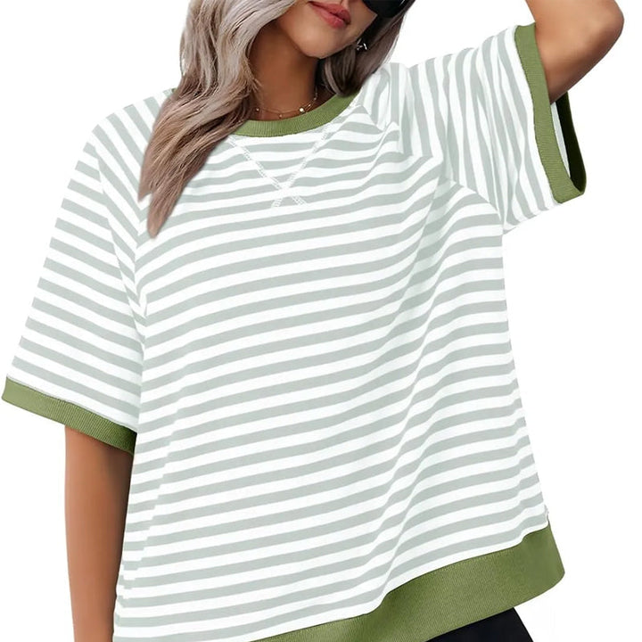 Stilla | Afslappet Stribet T-Shirt