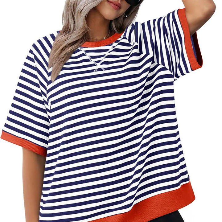 Stilla | Afslappet Stribet T-Shirt