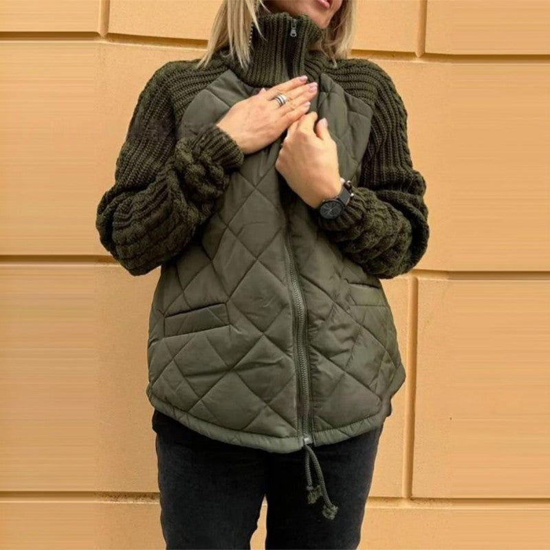 Stilla | Dunjakke Strik Og Patchwork Til Kvinder