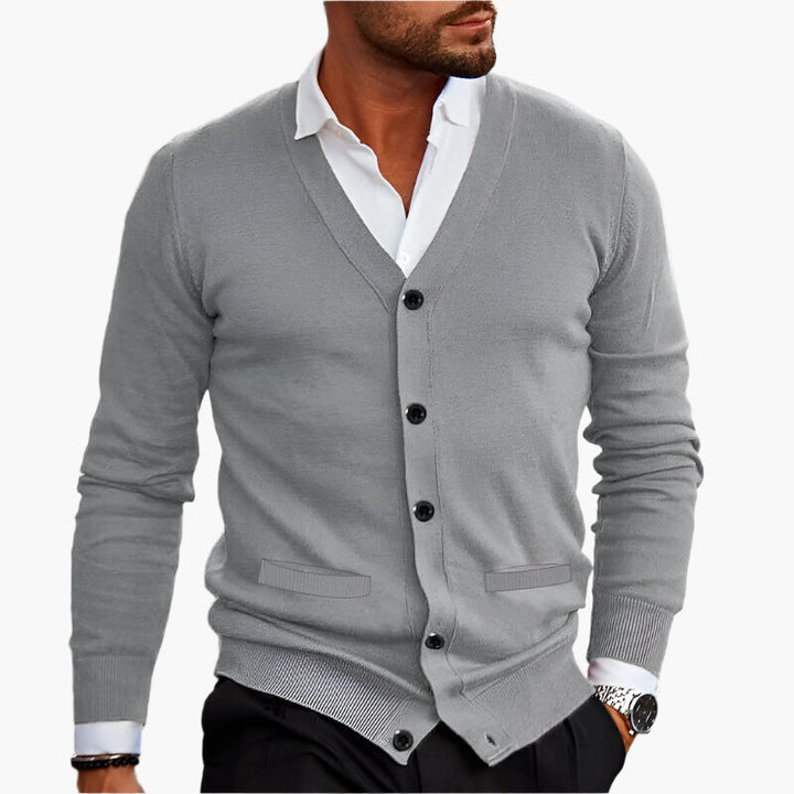 Stilla | Cardigan Klassisk Elegant - Business & Fritid Strikjakke med V-Hals