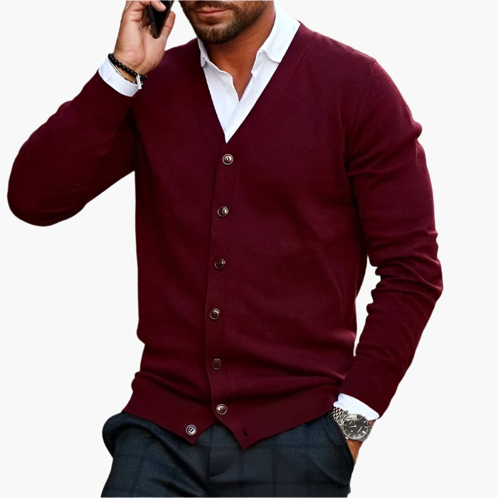 Stilla | Cardigan Klassisk Elegant - Business & Fritid Strikjakke med V-Hals