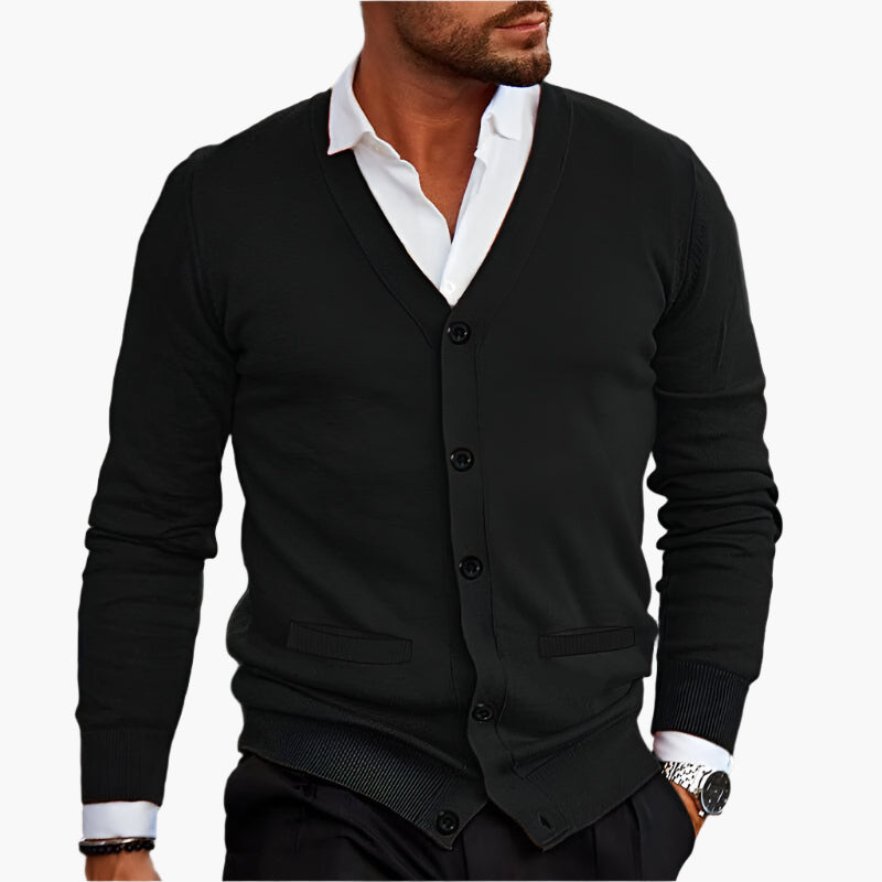 Stilla | Cardigan Klassisk Elegant - Business & Fritid Strikjakke med V-Hals