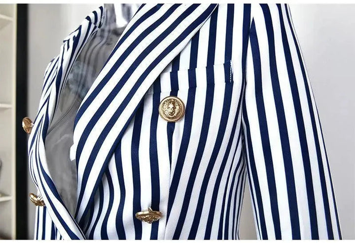 Stilla | Stribet Blazer Damer - Lækkert - Stribet-Pinstripe