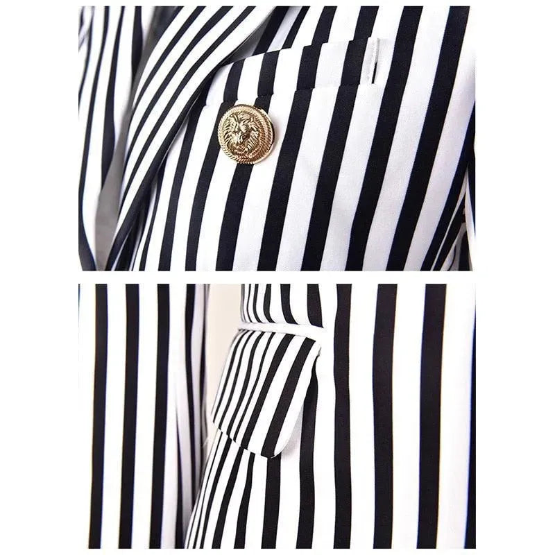 Stilla | Stribet Blazer Damer - Lækkert - Stribet-Pinstripe