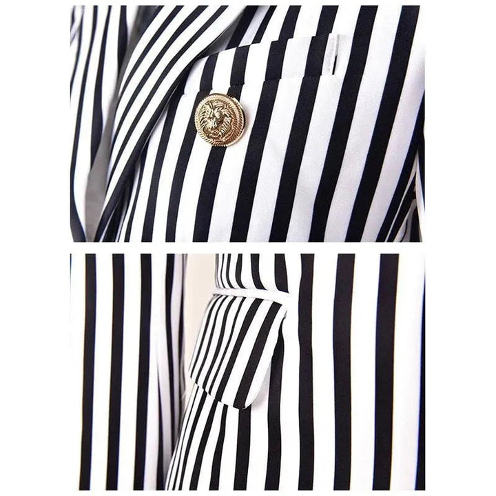 Stilla | Stribet Blazer Damer - Lækkert - Stribet-Pinstripe