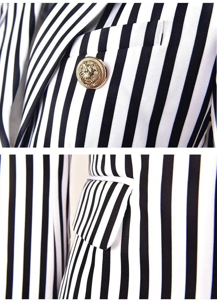 Stilla | Stribet Blazer Damer - Lækkert - Stribet-Pinstripe