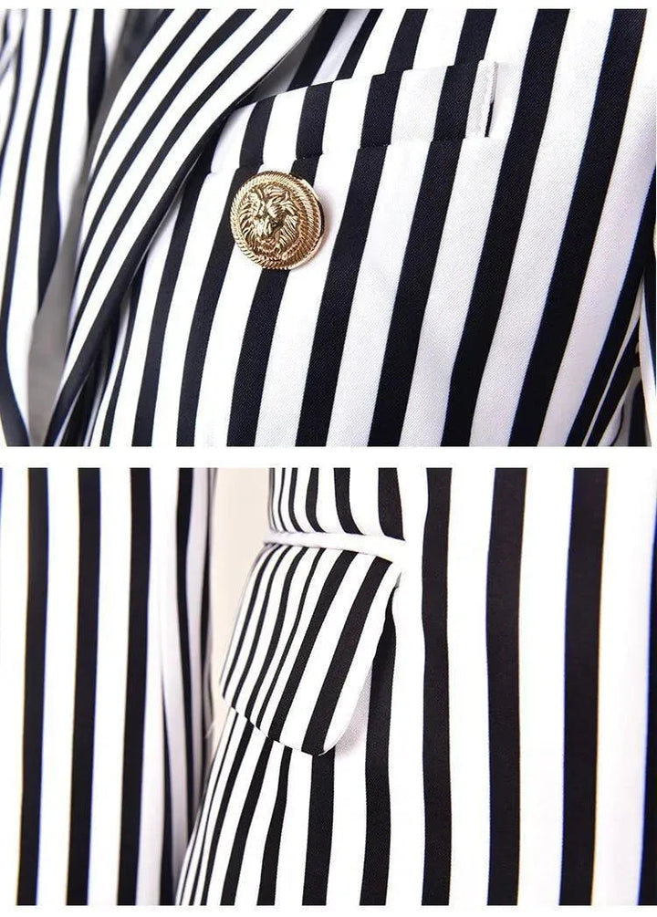 Stilla | Stribet Blazer Damer - Lækkert - Stribet-Pinstripe