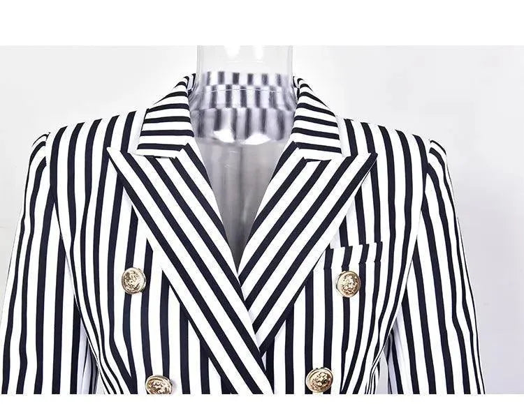 Stilla | Stribet Blazer Damer - Lækkert - Stribet-Pinstripe
