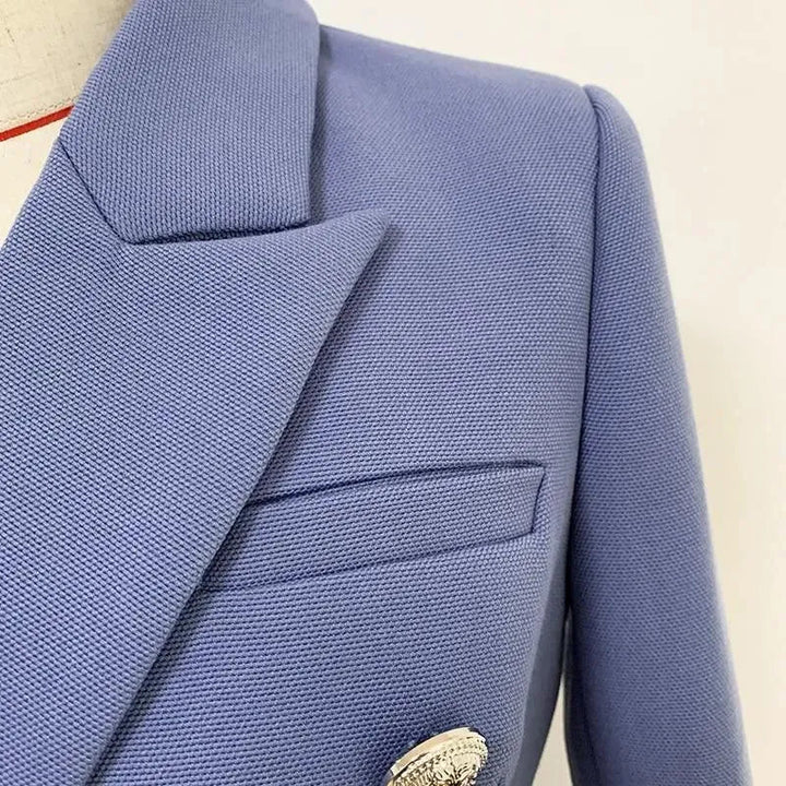 Stilla | Stilfuld Dobbeltknappet Blazer Dame - Lækker - Ensfarvet