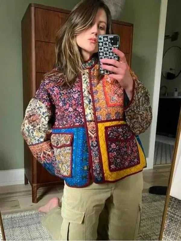 Stilla | Stylish løs trykt damemantel